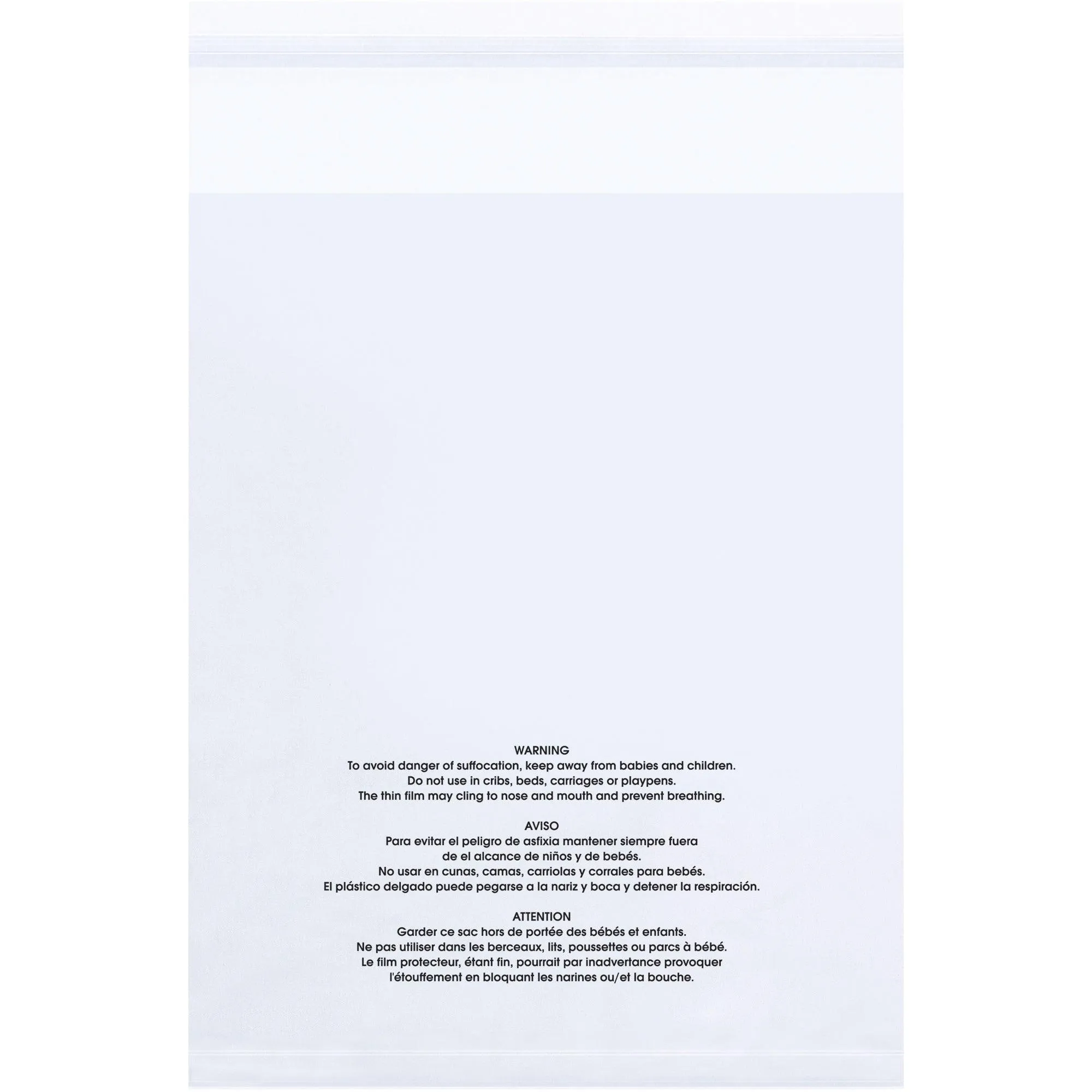12 x 16" - 1.5 Mil (100 Pack) Resealable Suffocation Warning Poly Bags