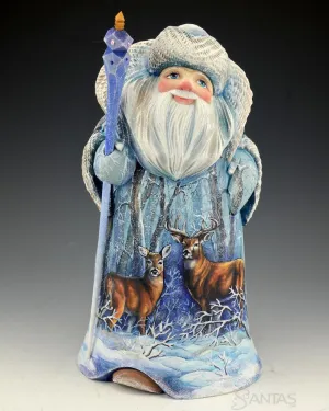 13 inch Santa with Frosted Deer Scenes