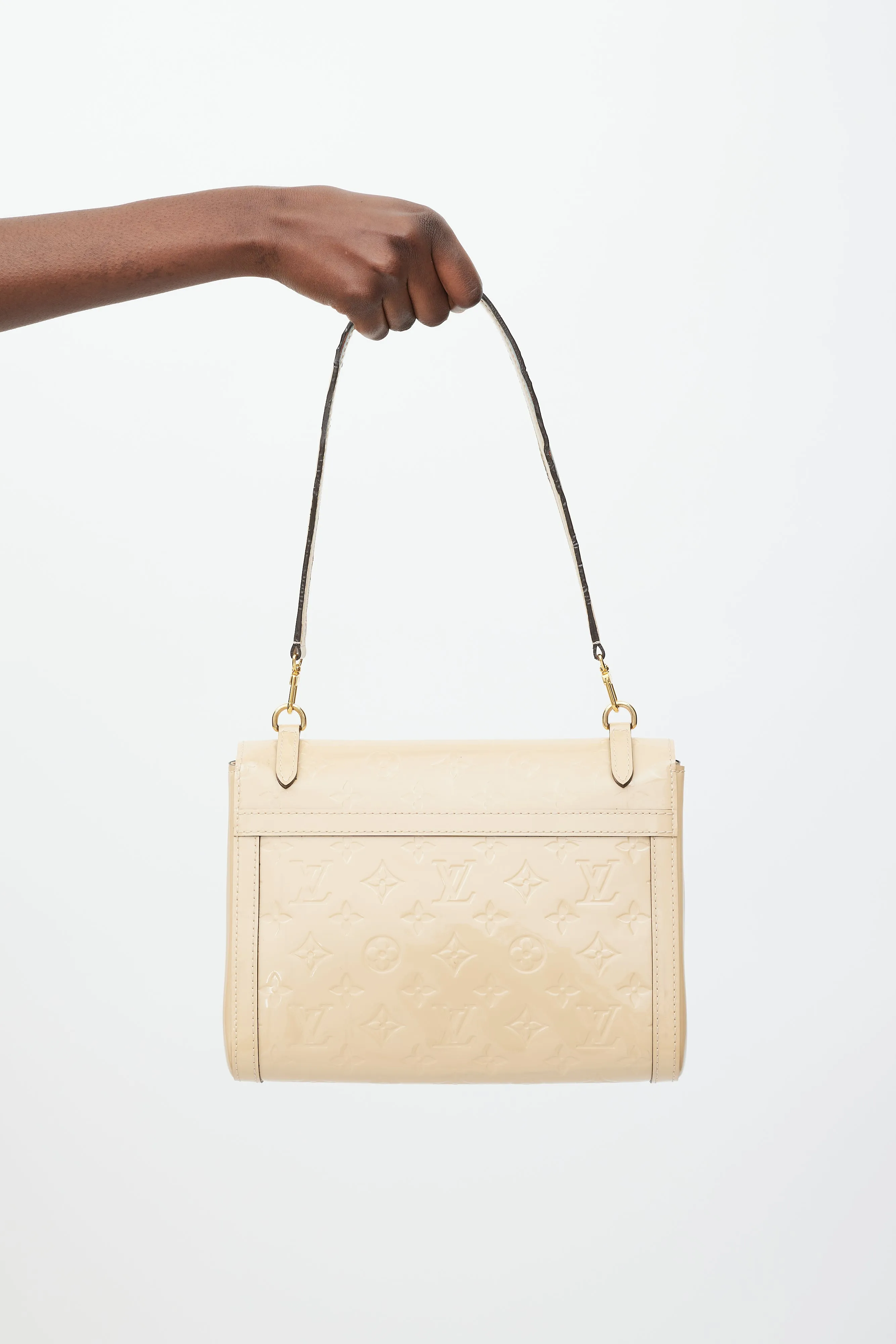 2015 Beige Monogram Vernis Leather Venice Dune Bag