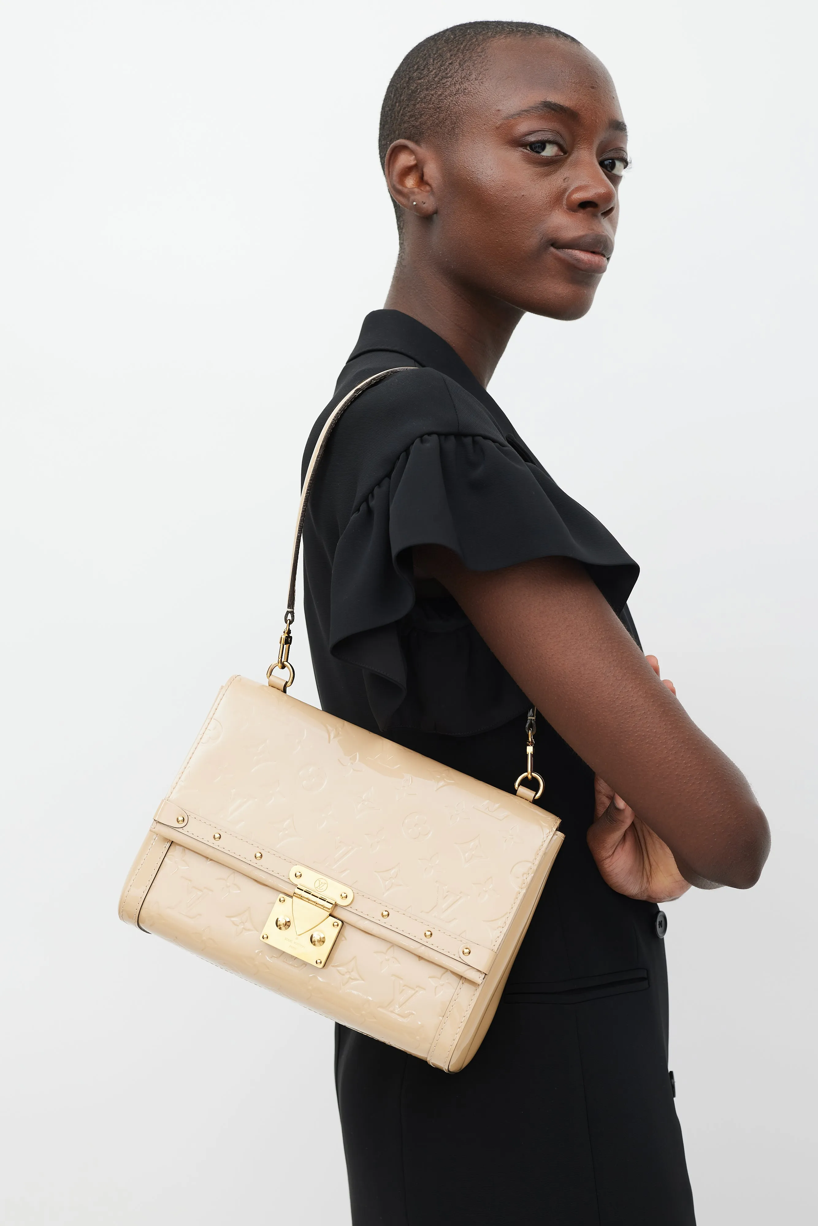 2015 Beige Monogram Vernis Leather Venice Dune Bag