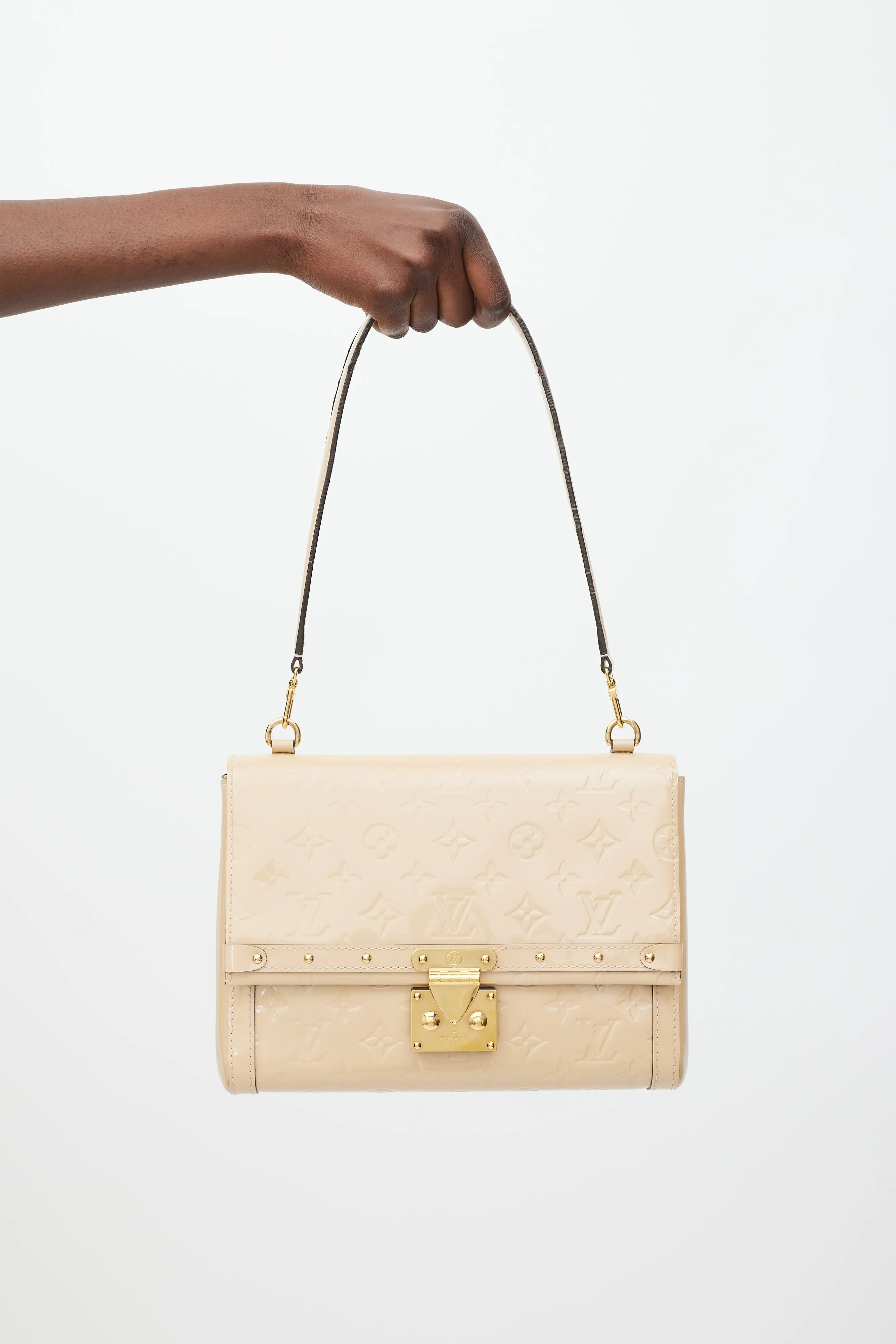 2015 Beige Monogram Vernis Leather Venice Dune Bag