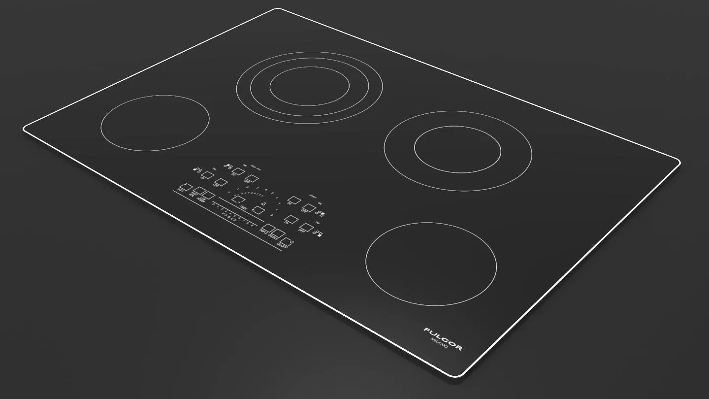 30" RADIANT COOKTOP WITH BRUSHED ALUMINUM TRIM