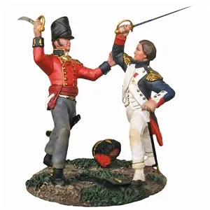 36203 "A Desperate Struggle" French Imperial Guard Officer and British 1st Foot Guards Officer Fighting 1815