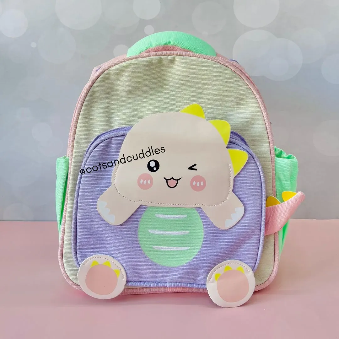 3D Dino Design School Backpack For Kids