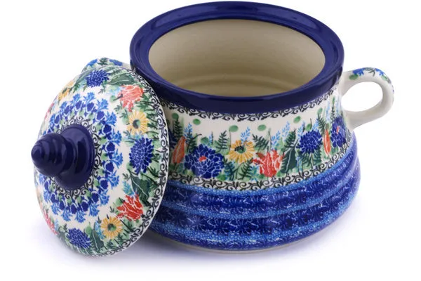9" Jar with Lid and Handles - Splendid Blue Bell