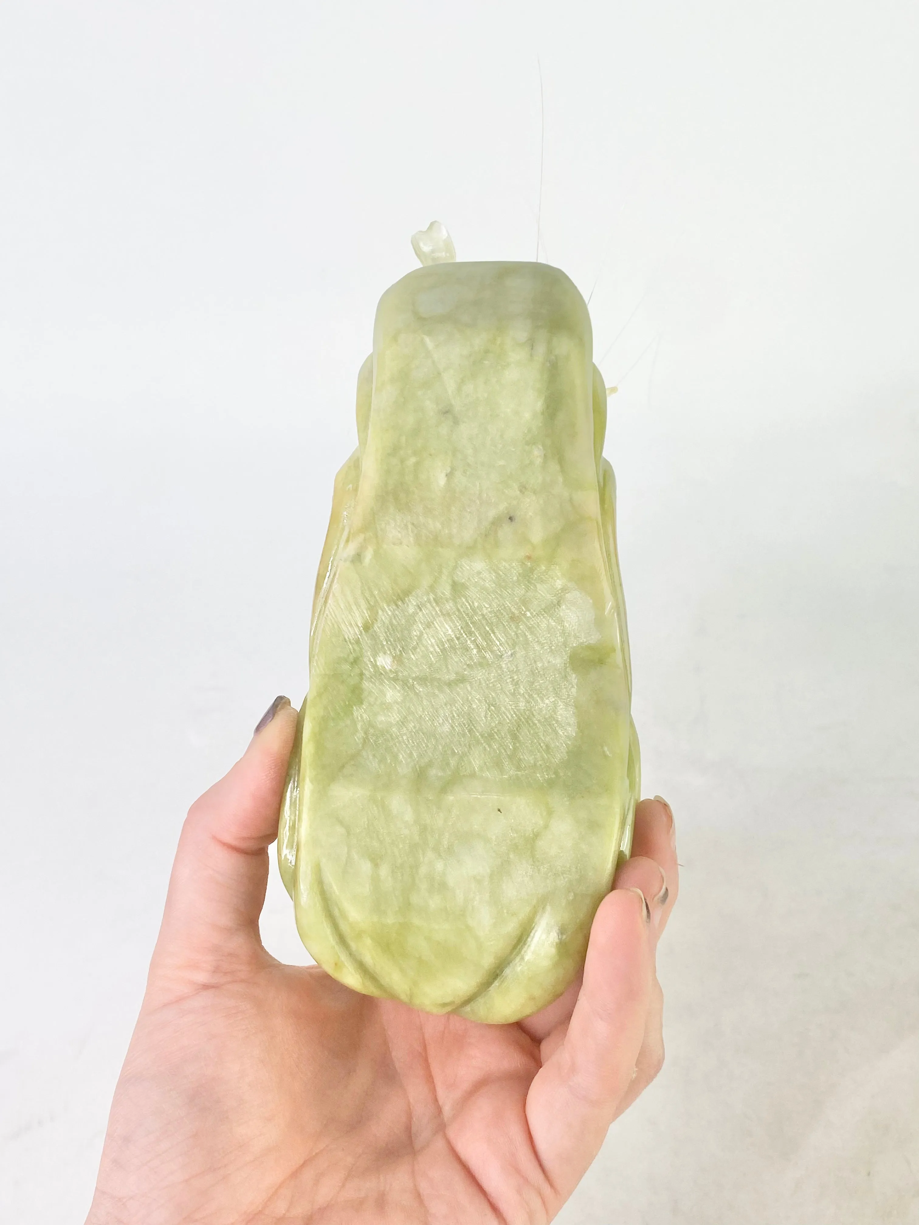 Antique Carved Agate Shrimp Sculpture