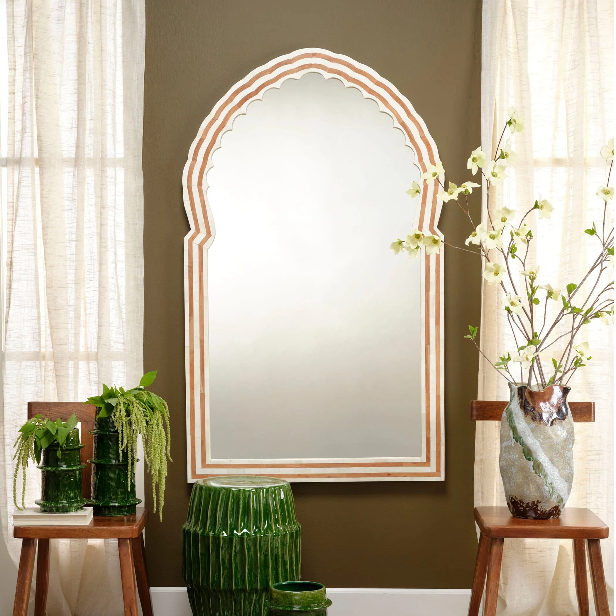 Bardot Bone & Wood Mirror