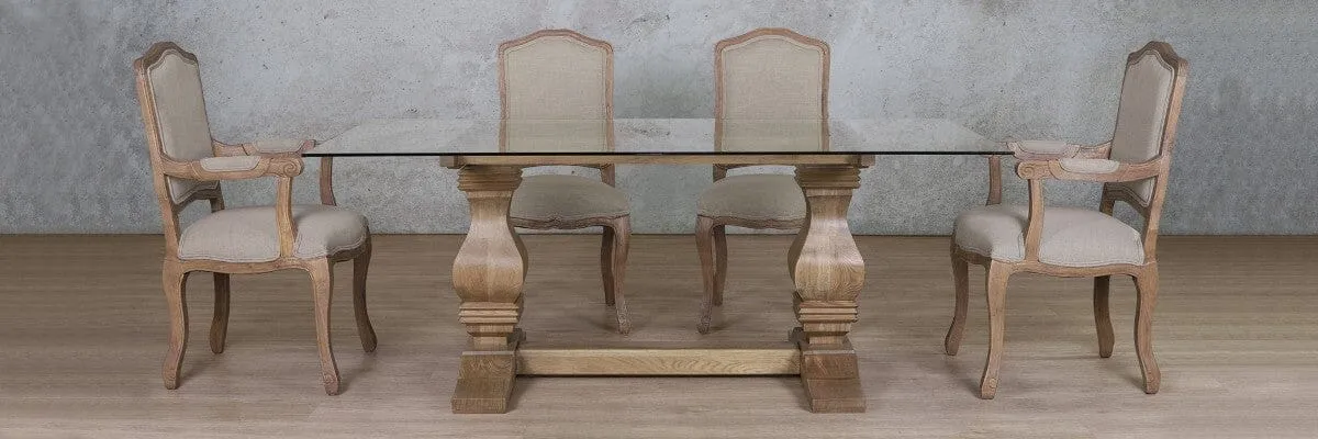 Belmont Glass Top & Duke 6 Seater Dining Set