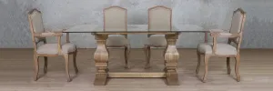 Belmont Glass Top & Duke 6 Seater Dining Set