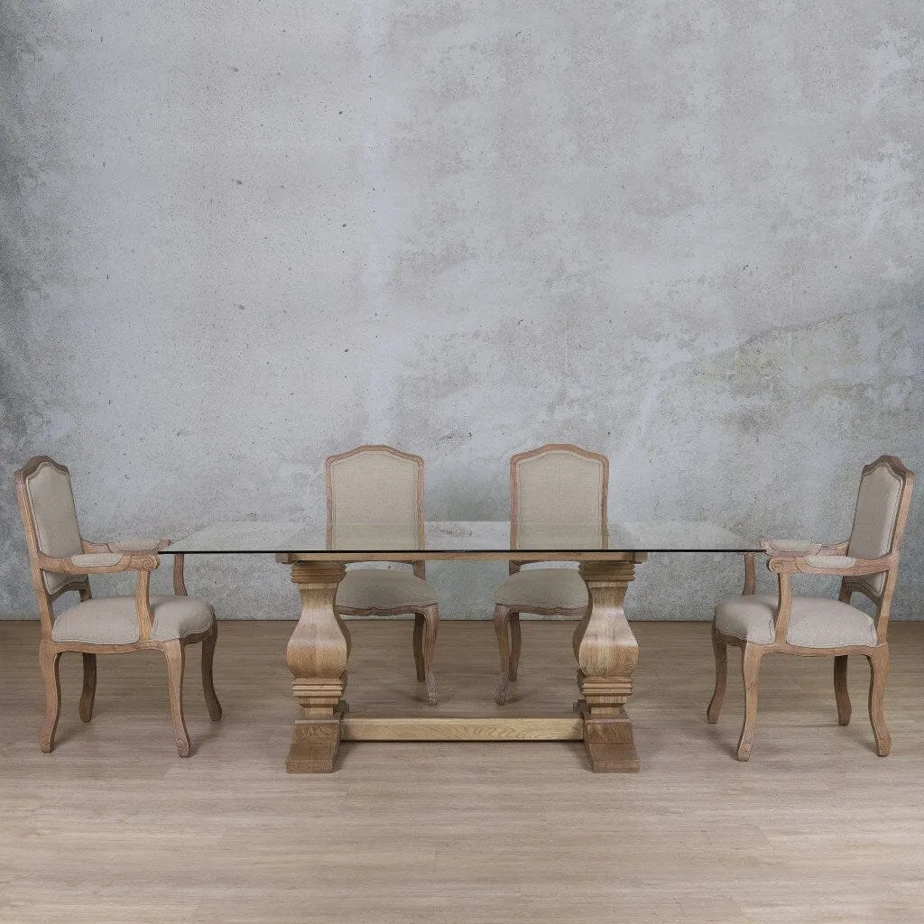 Belmont Glass Top & Duke 6 Seater Dining Set