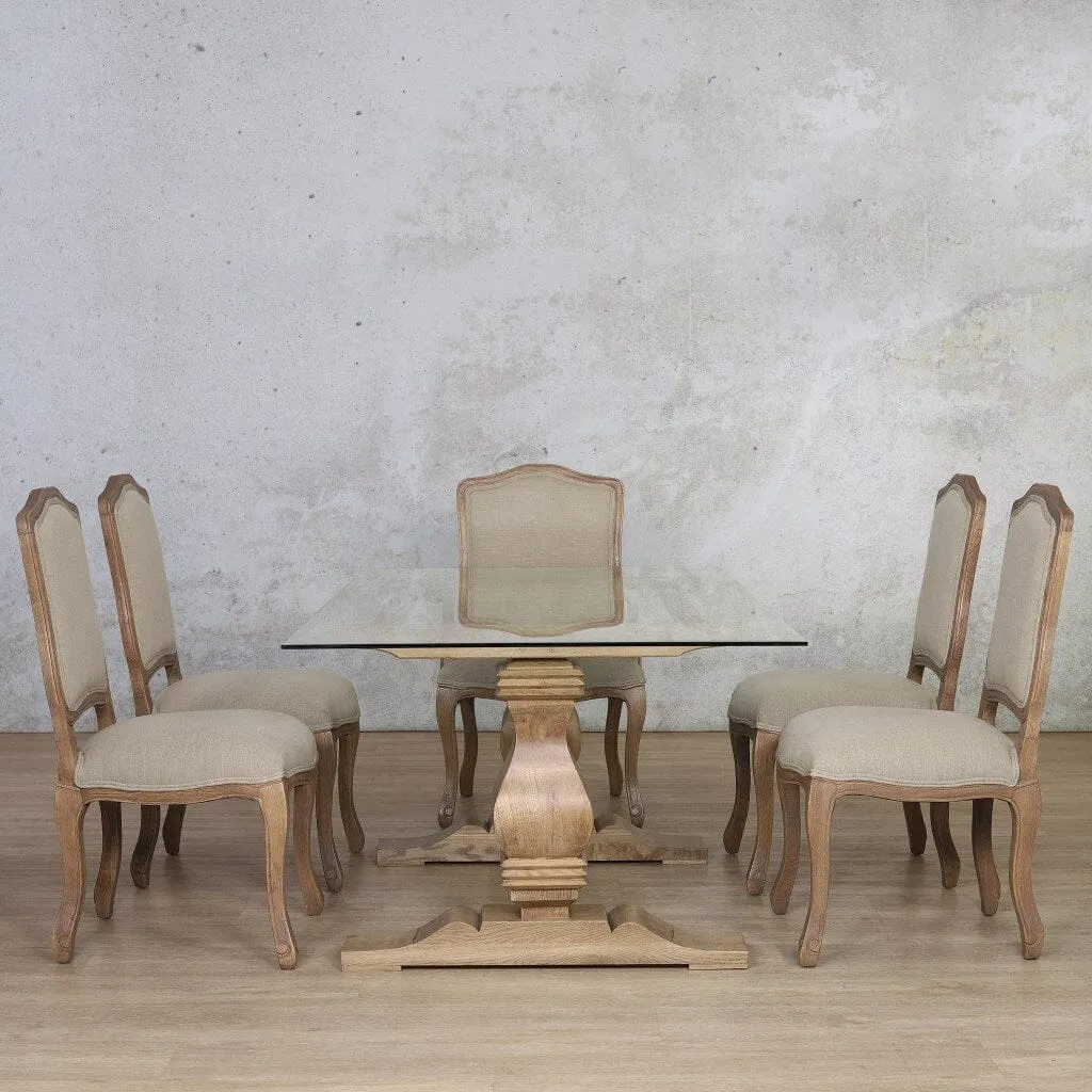 Belmont Glass Top & Duke 6 Seater Dining Set