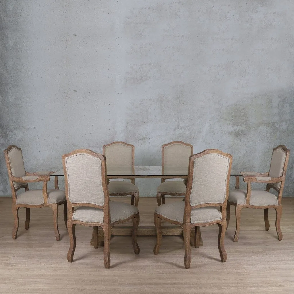 Belmont Glass Top & Duke 6 Seater Dining Set