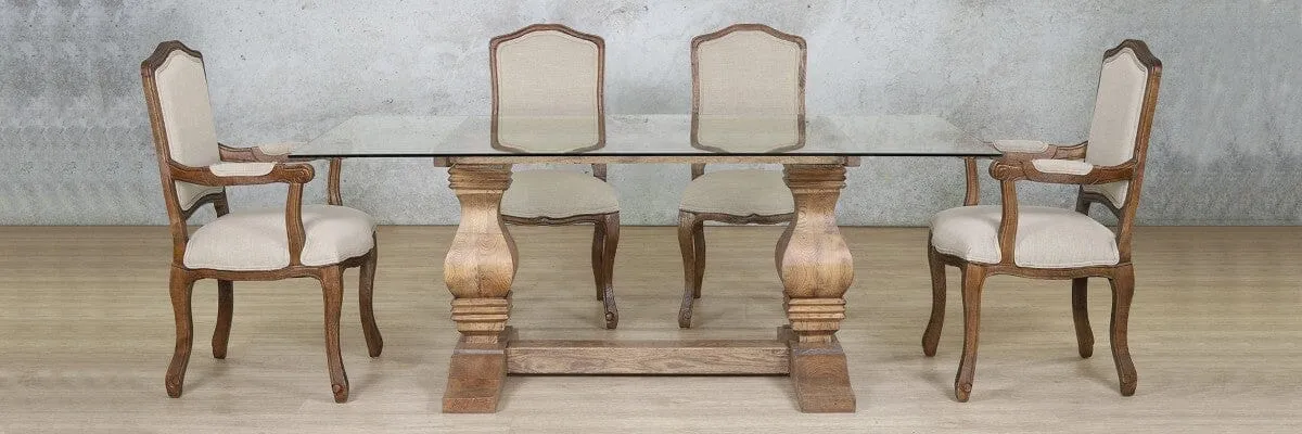 Belmont Glass Top & Duke 6 Seater Dining Set