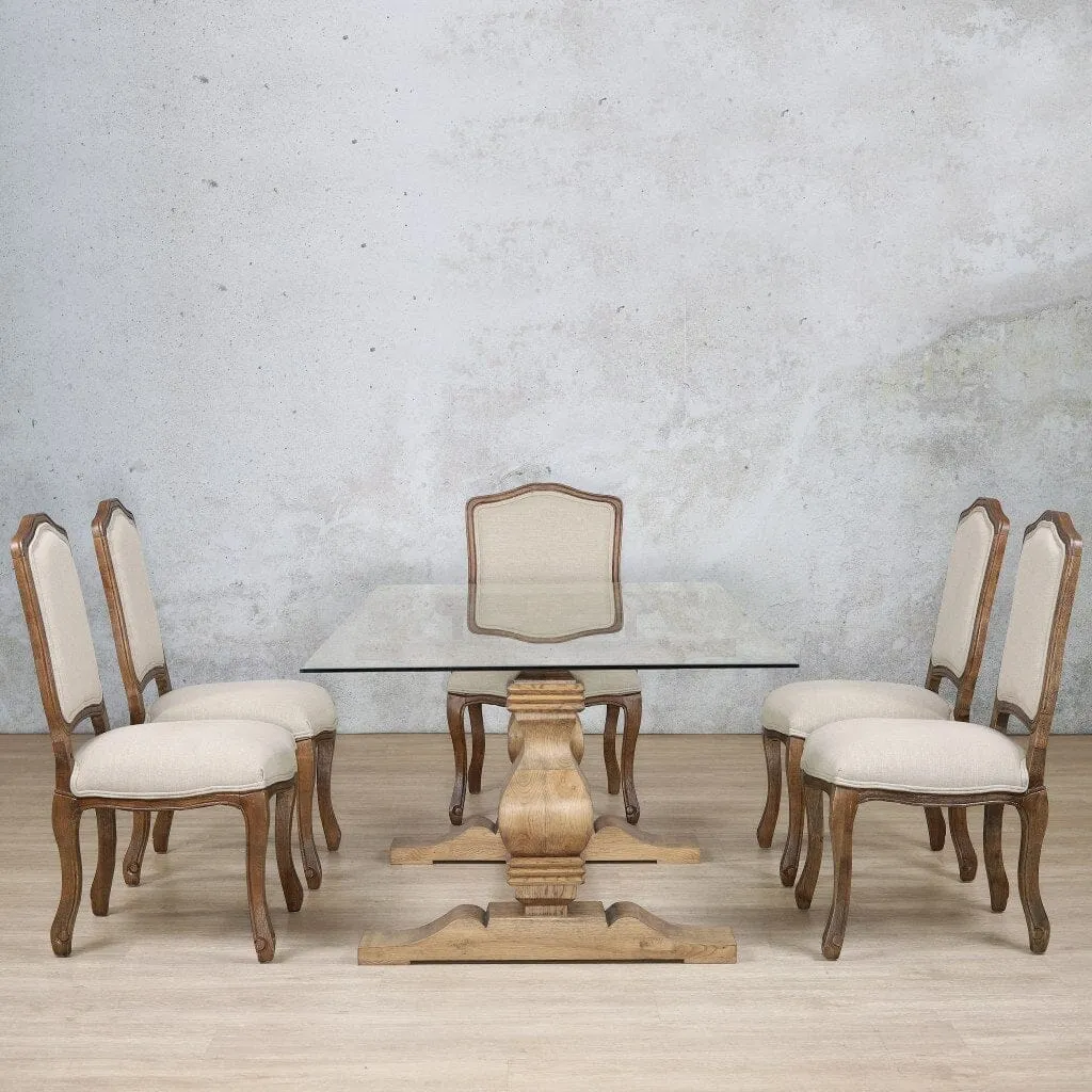 Belmont Glass Top & Duke 6 Seater Dining Set