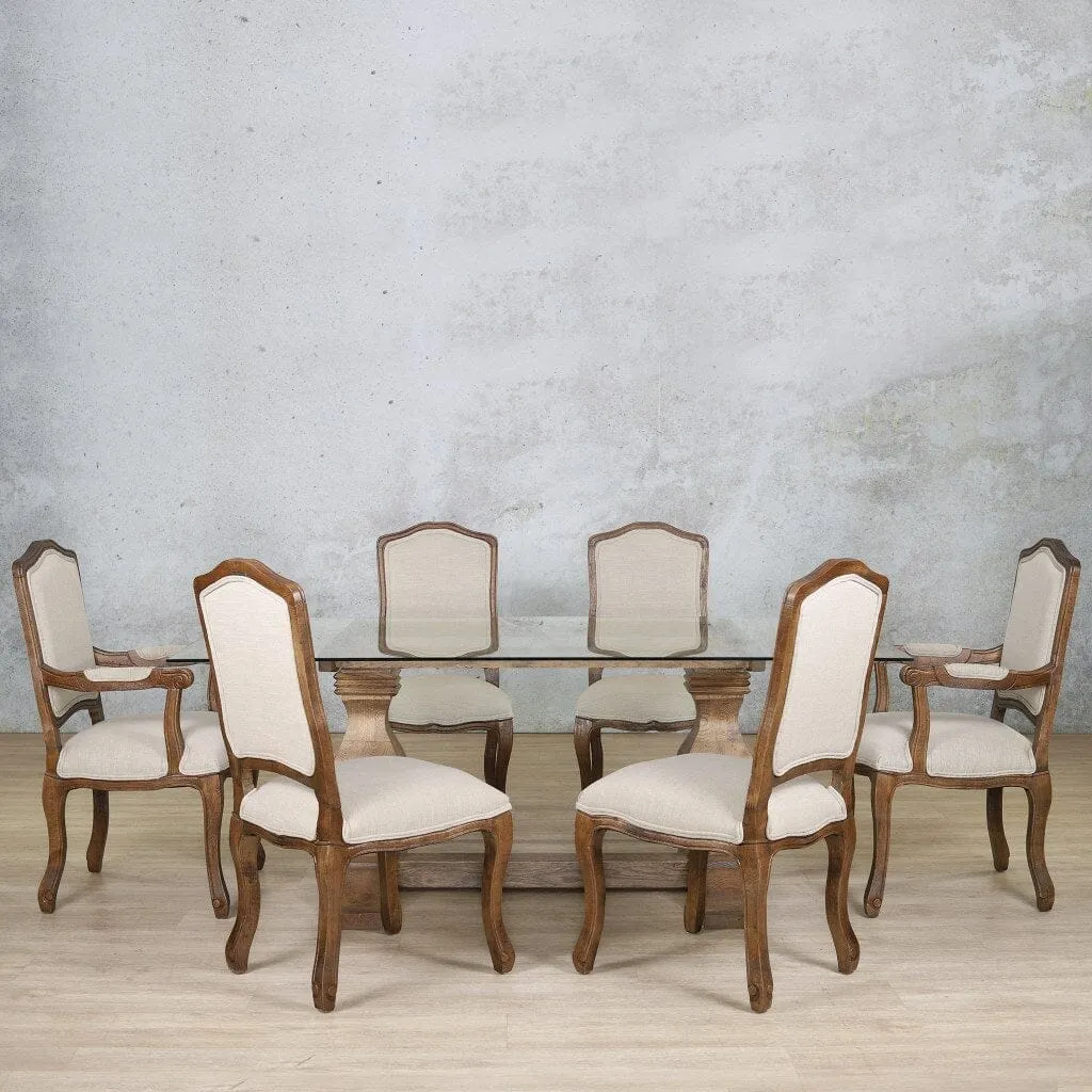 Belmont Glass Top & Duke 6 Seater Dining Set