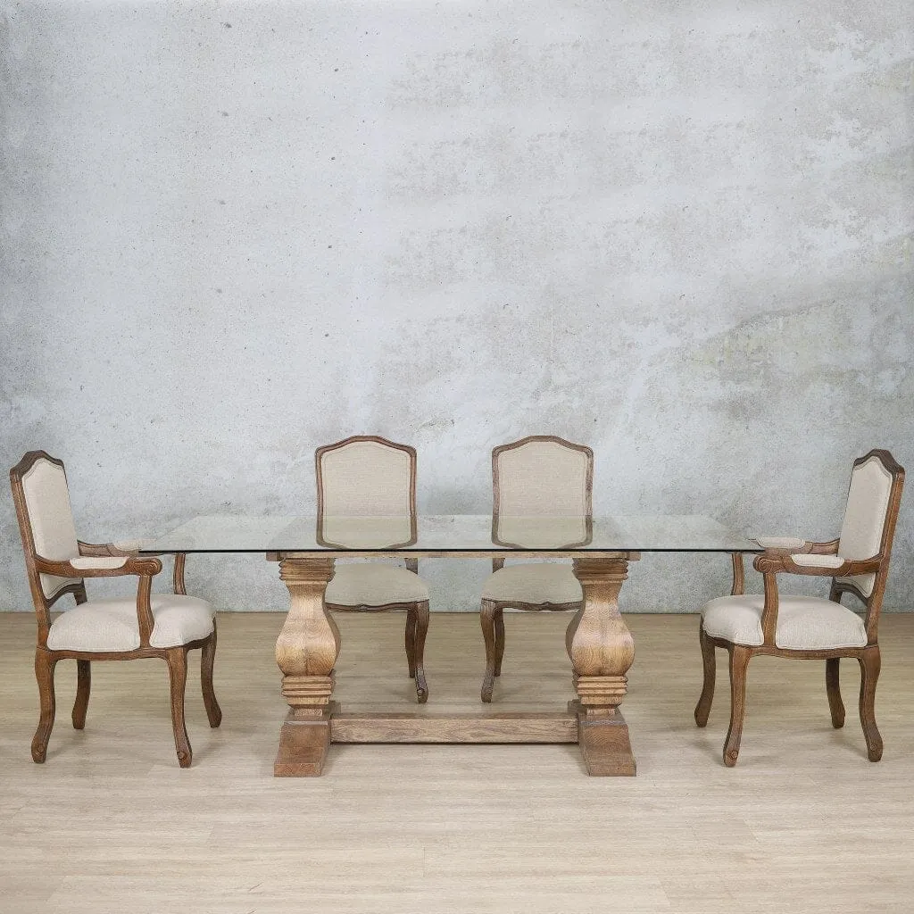 Belmont Glass Top & Duke 6 Seater Dining Set