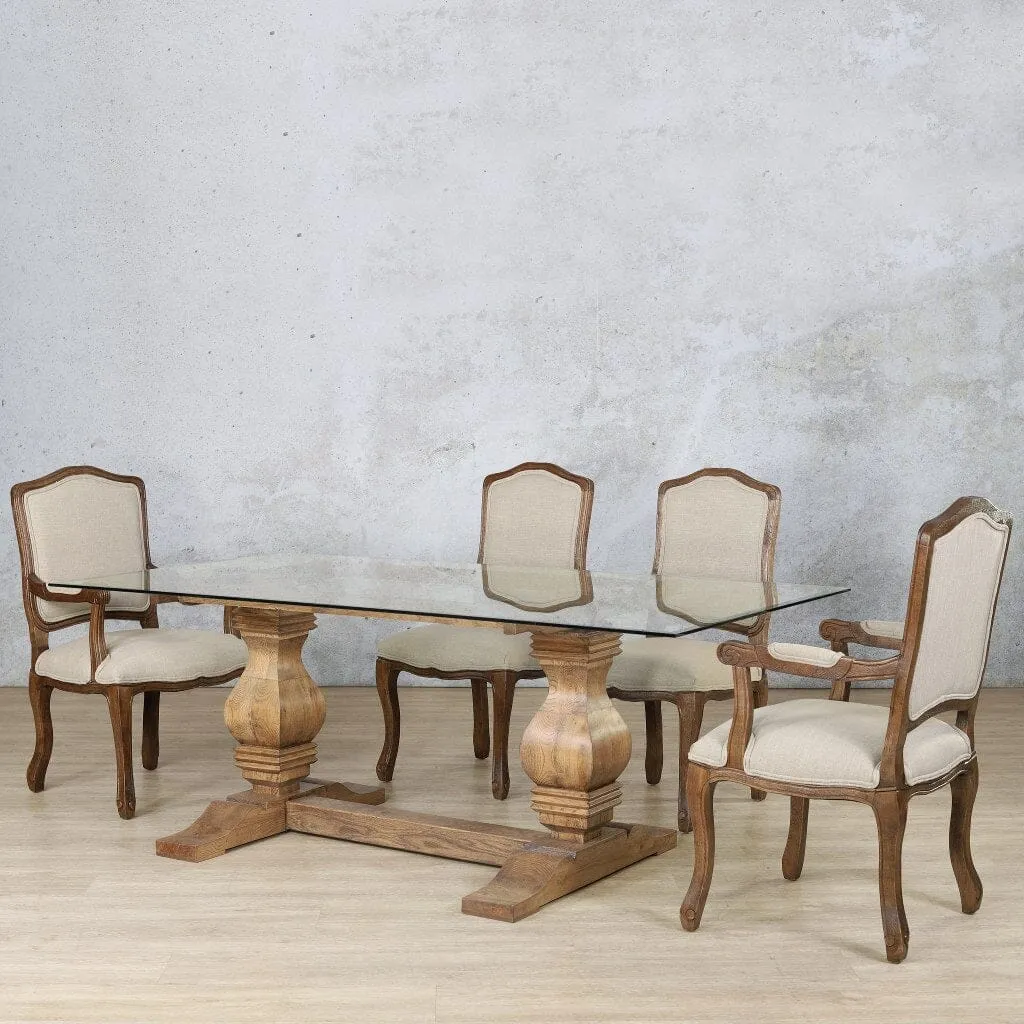 Belmont Glass Top & Duke 6 Seater Dining Set