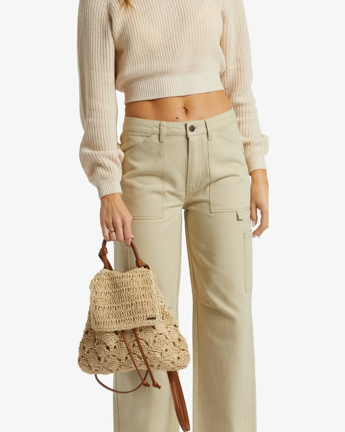 Billabong "Hideaway" Straw Backpack - Natural