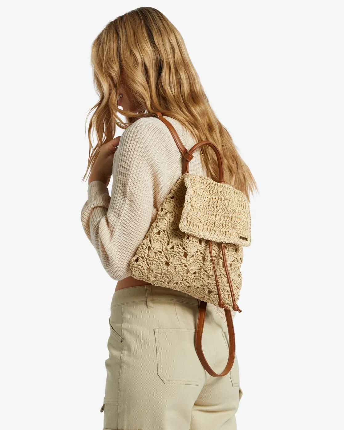 Billabong "Hideaway" Straw Backpack - Natural