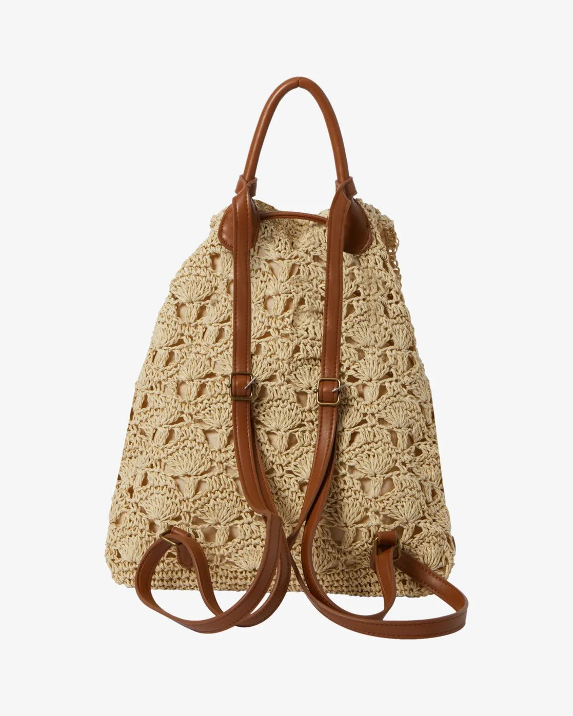 Billabong "Hideaway" Straw Backpack - Natural
