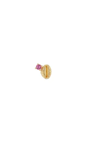 Bitsy Bean Stud With Pink Sapphire - Open