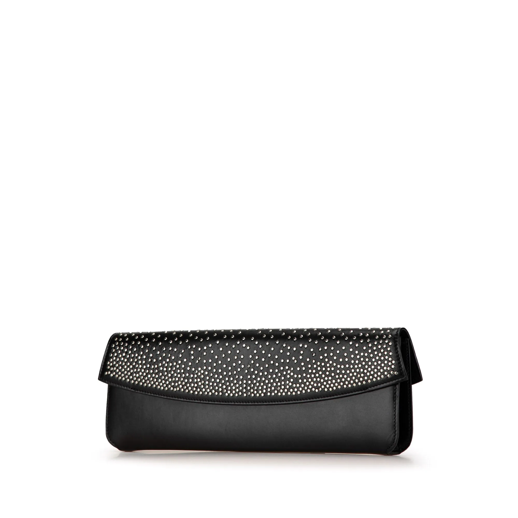Black Celine Studded Leather Evening Long Clutch