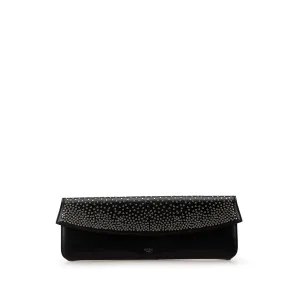 Black Celine Studded Leather Evening Long Clutch