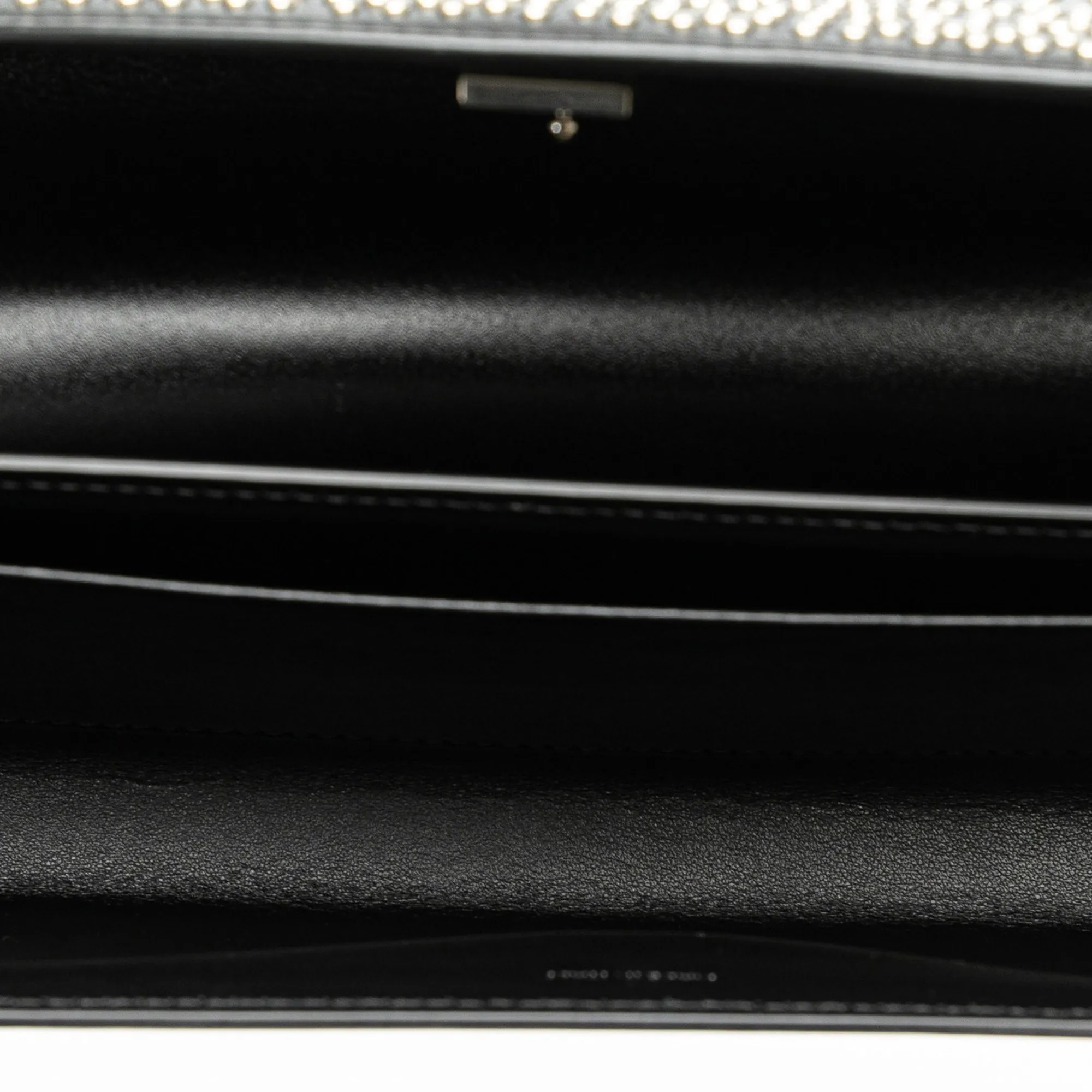 Black Celine Studded Leather Evening Long Clutch