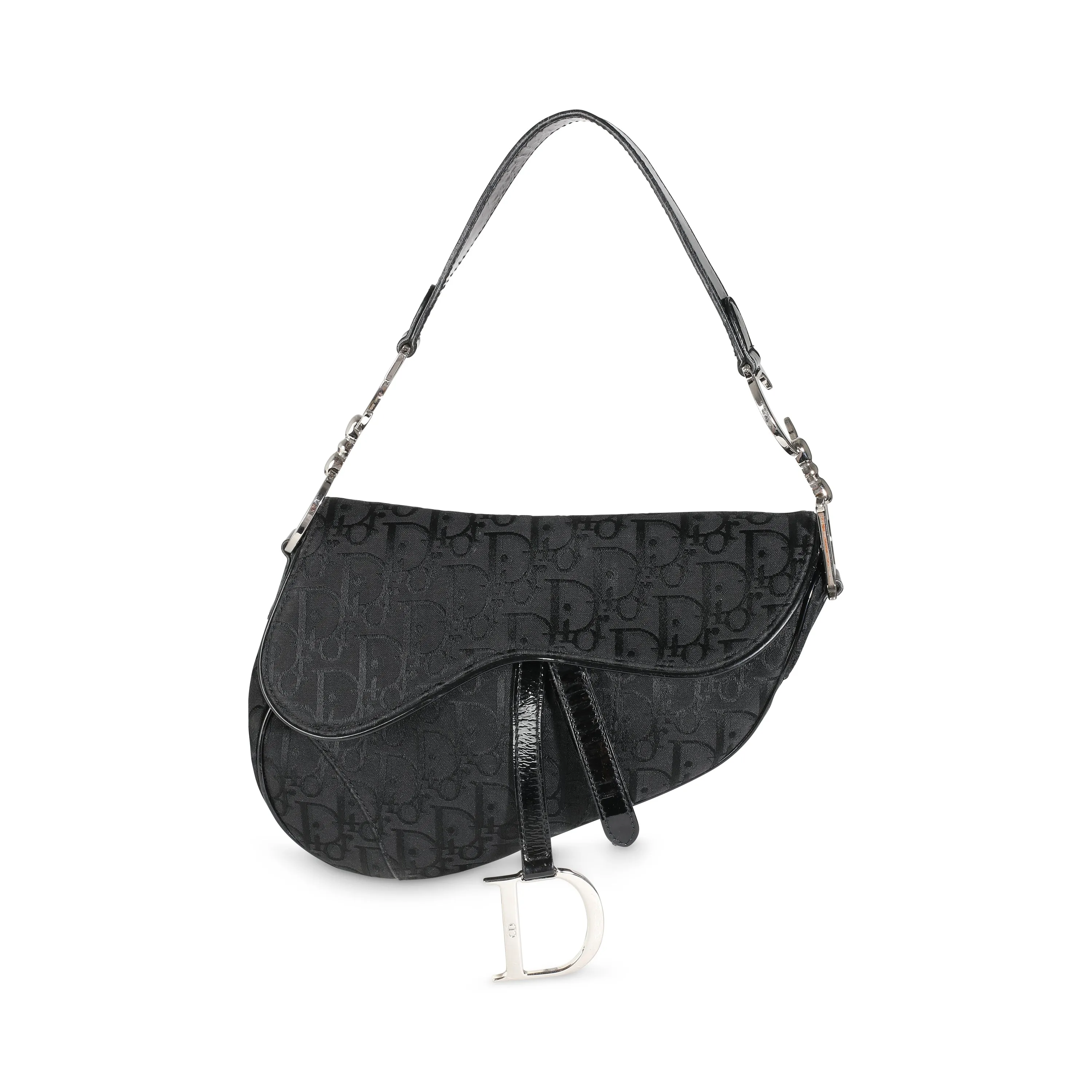 Black Diorissimo Canvas Medium Saddle Bag