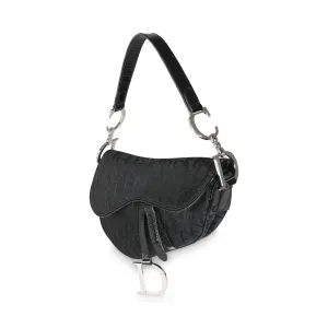 Black Diorissimo Canvas Medium Saddle Bag