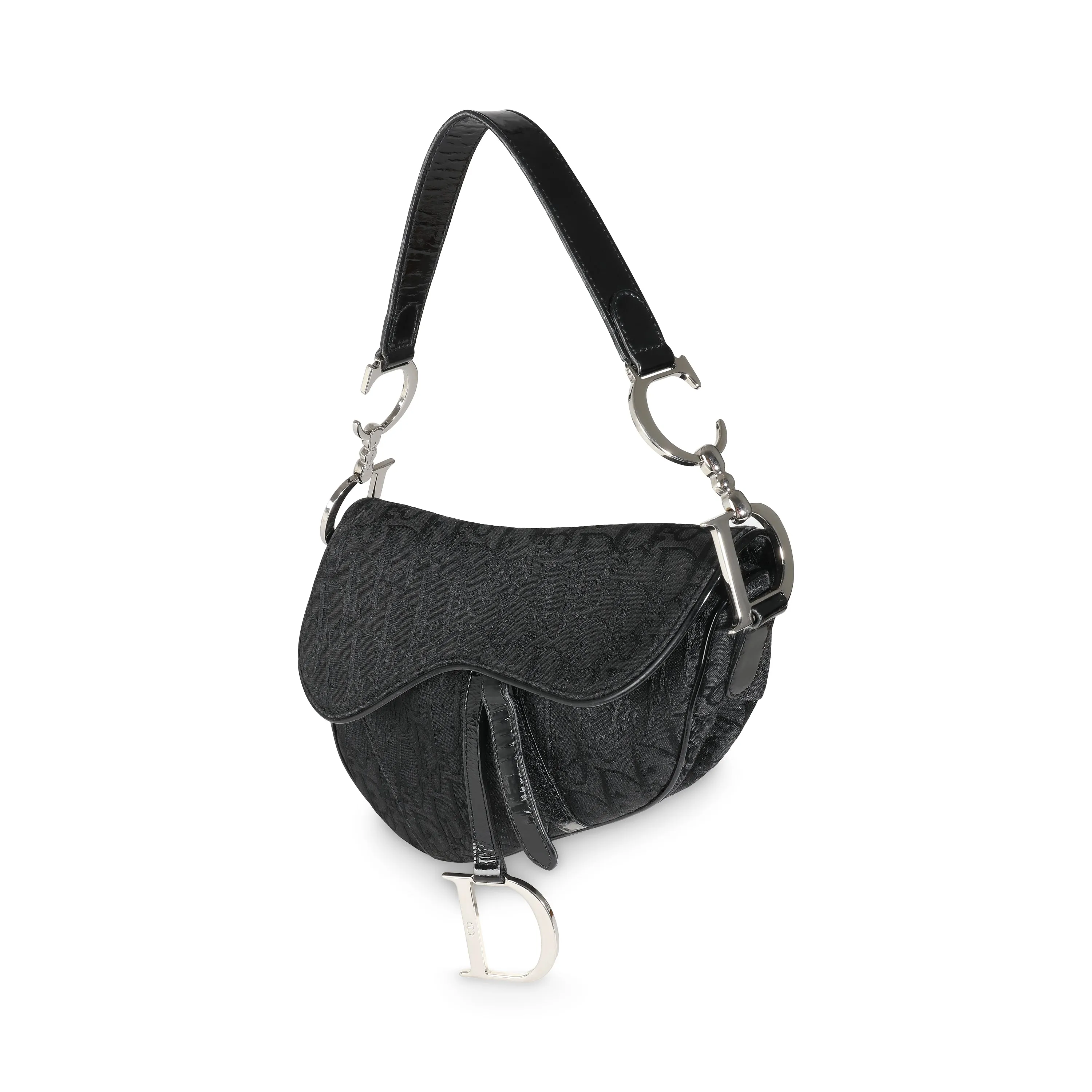 Black Diorissimo Canvas Medium Saddle Bag