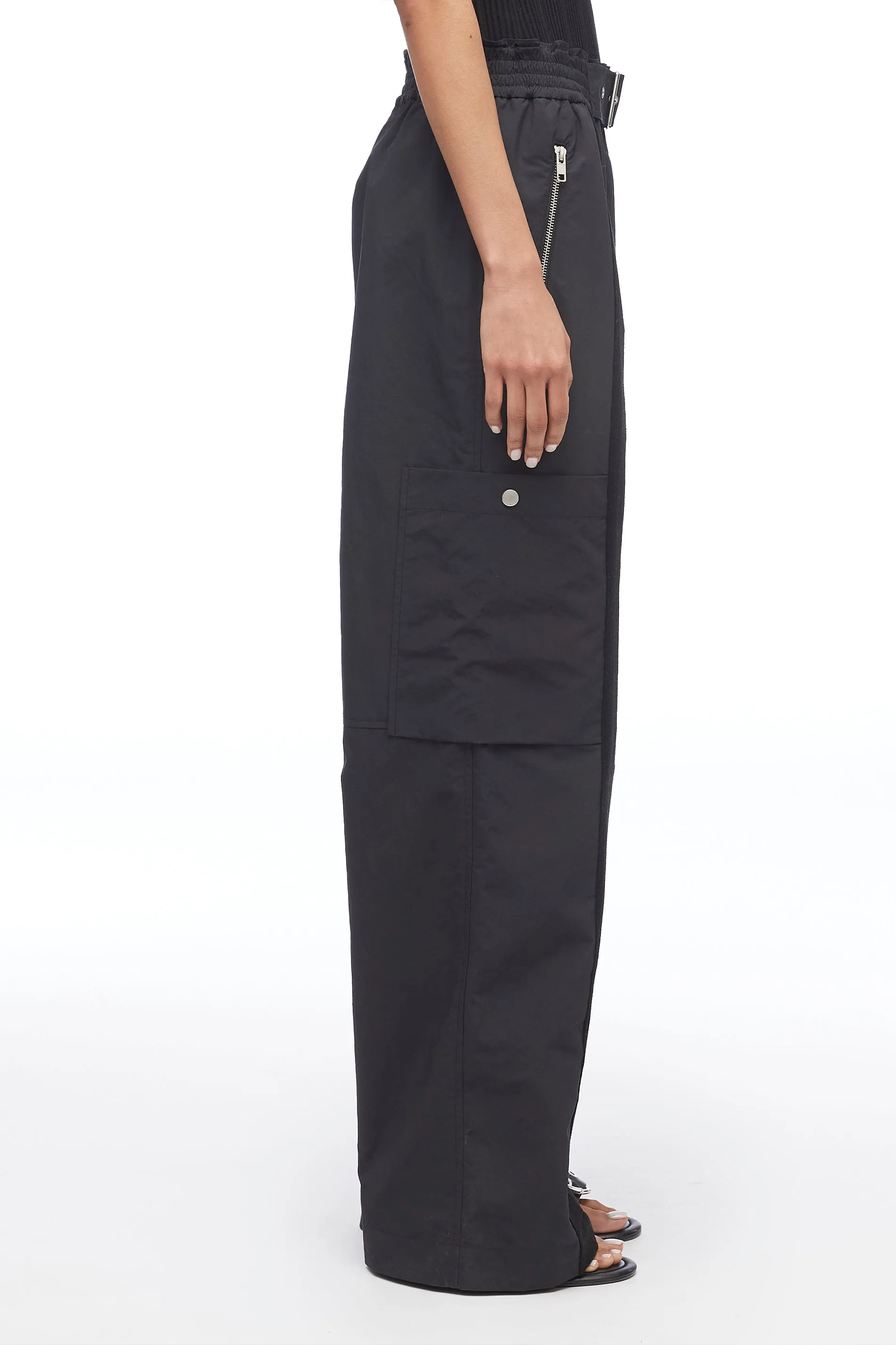 Black Recycled Tech Poly Cargo Pant