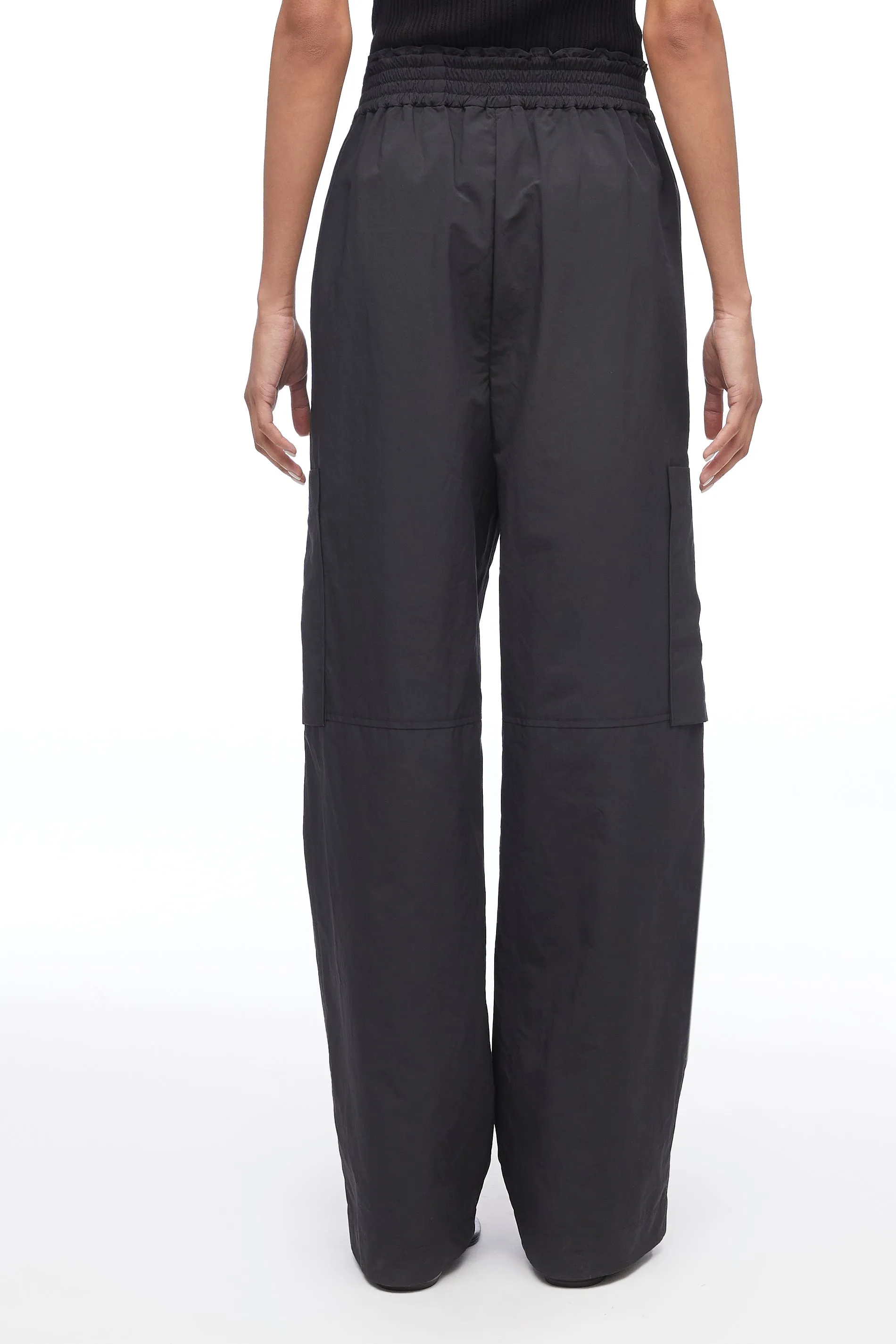 Black Recycled Tech Poly Cargo Pant