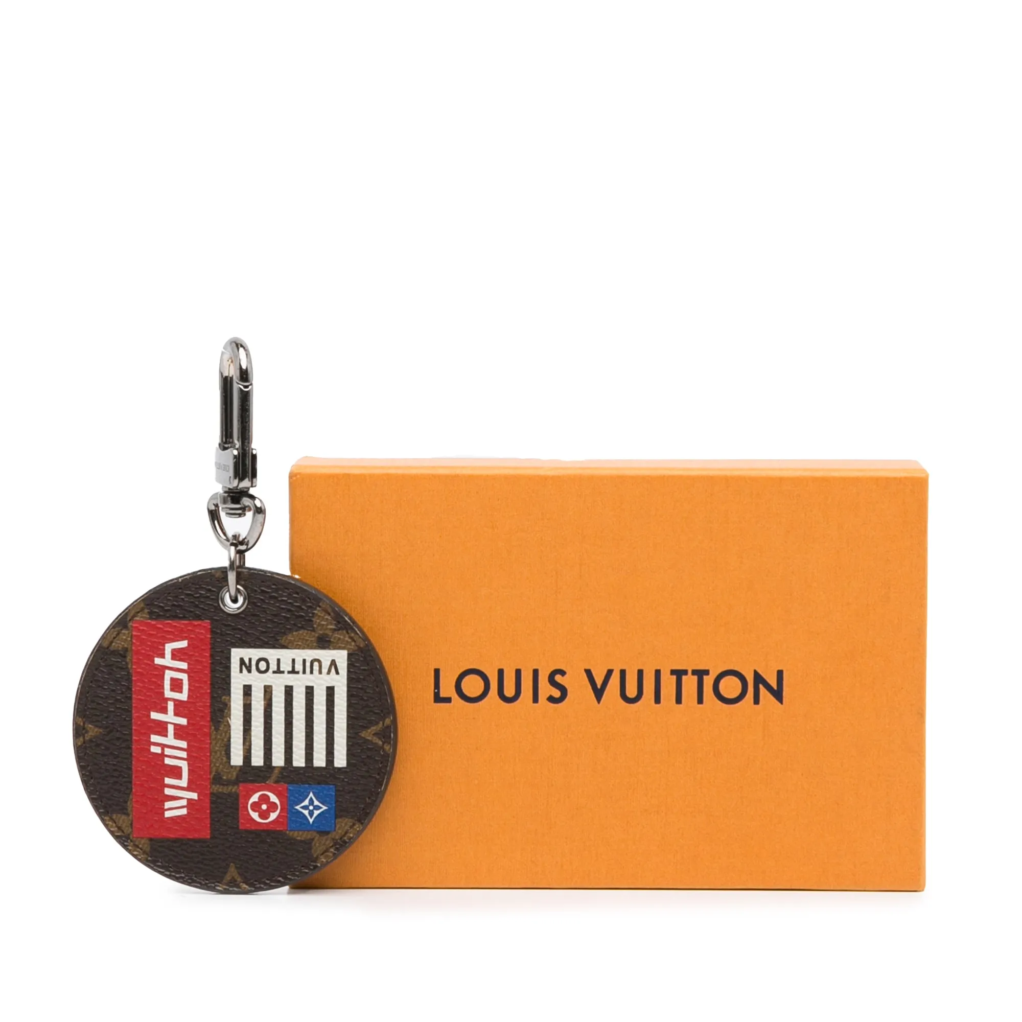 Brown Louis Vuitton Monogram Illustre Logos Bag Charm Key Chain