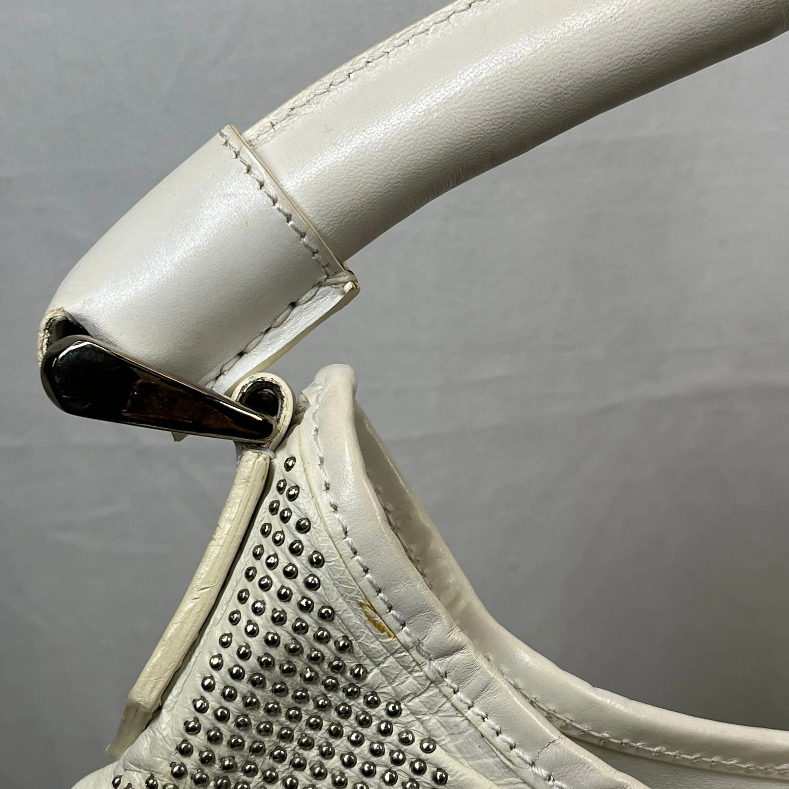BURBERRY Prorsum Phoebe Studded White Hobo Bag