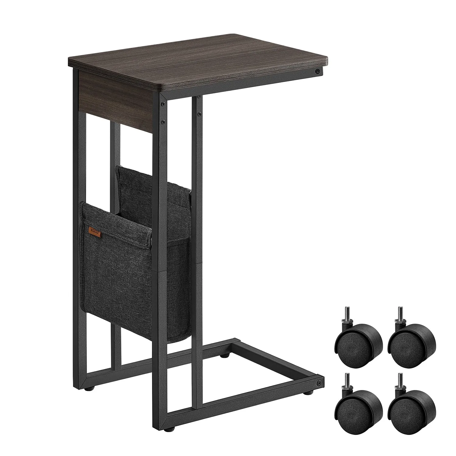 C-Shaped Side Table with Adjustable Feet