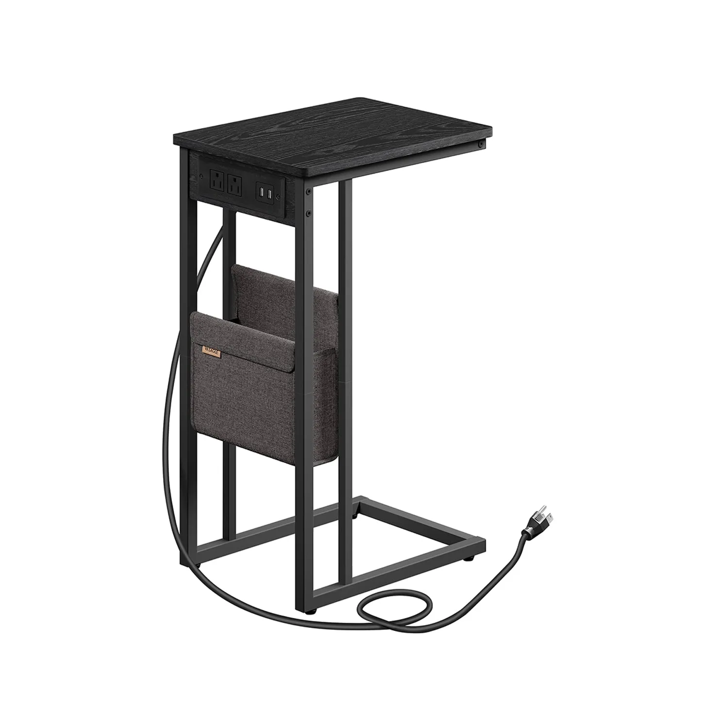C-Shaped Side Table with Adjustable Feet
