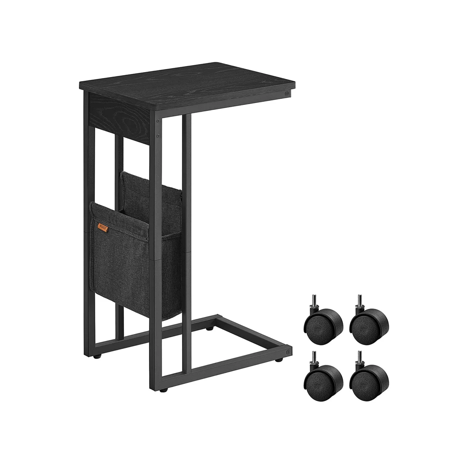 C-Shaped Side Table with Adjustable Feet