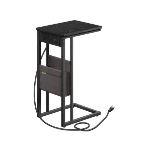C-Shaped Side Table with Adjustable Feet