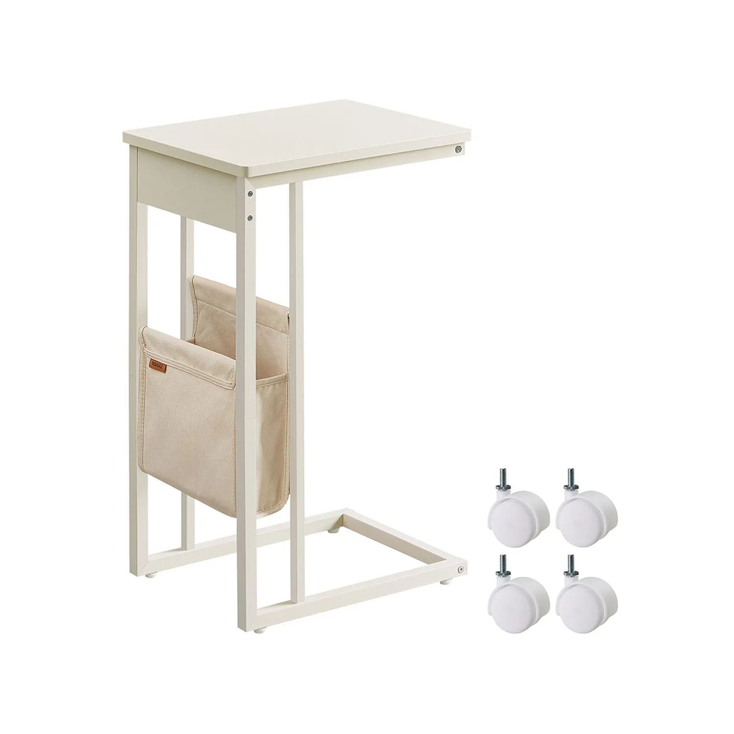 C-Shaped Side Table with Adjustable Feet
