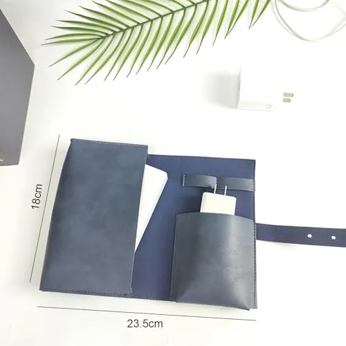 Cable Storage Bag, Travel Charger Organizer Leather Case