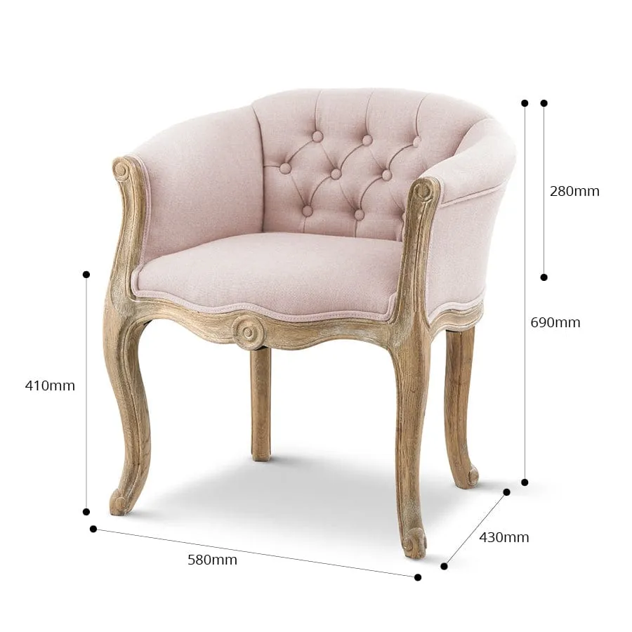 Cabriole Elizabeth Chair Dusty Pink