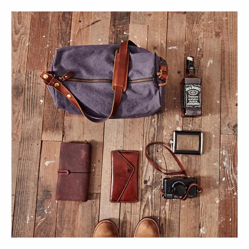 Canvas Cool Mens Green Side Bags Canvas Leather Messenger Bags Canvas Travel Courier Bag for Men