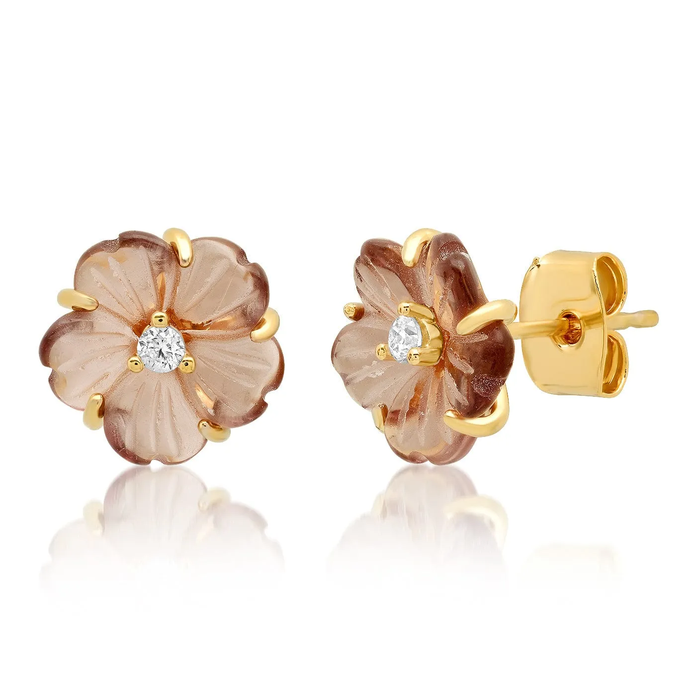Carved Flower Earrings
