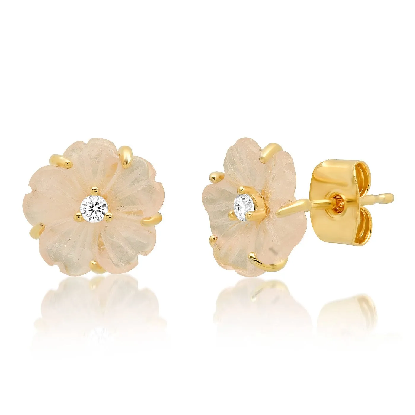 Carved Flower Earrings