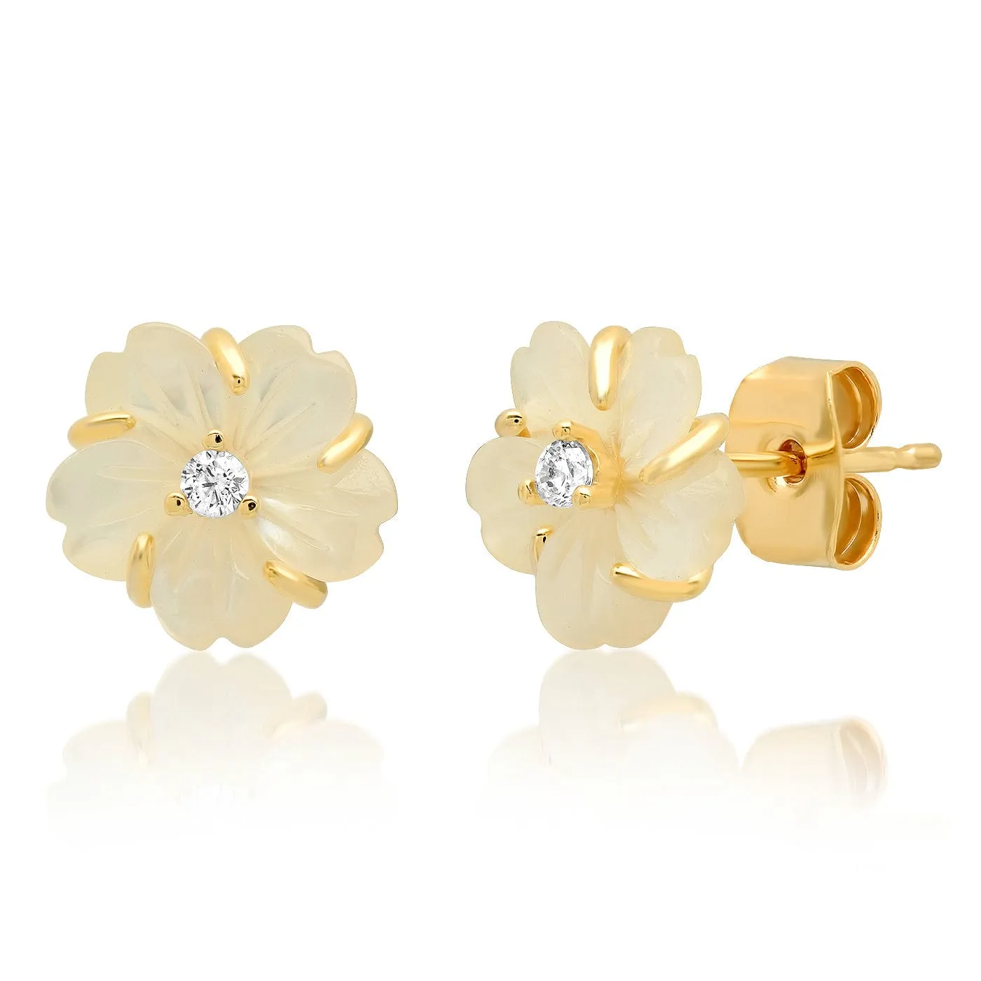 Carved Flower Earrings