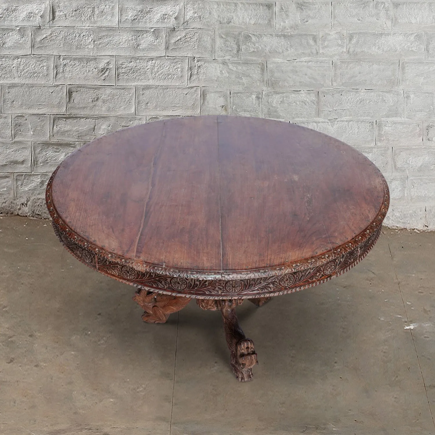Carved Rosewood Round Table