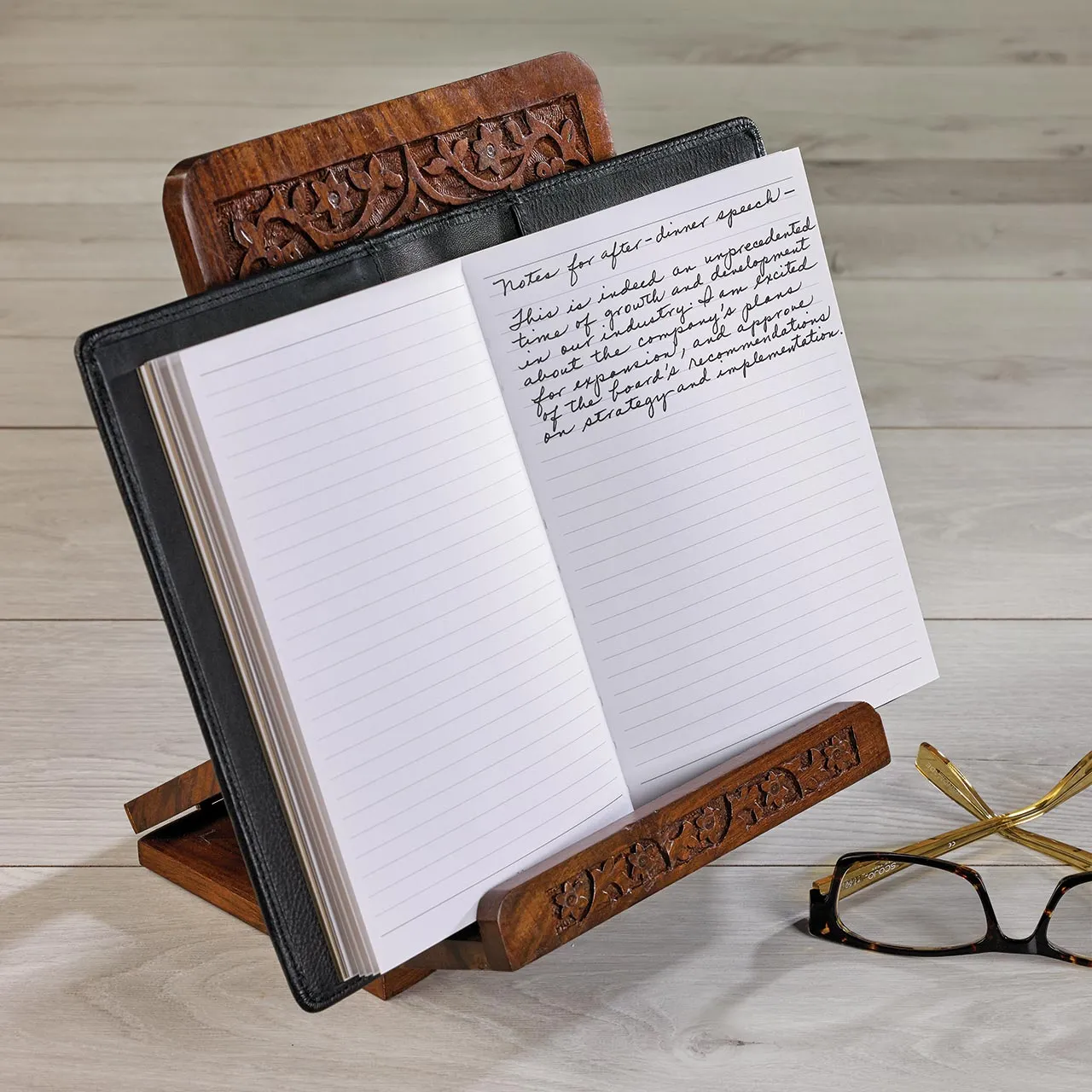 Carved Rosewood Tablet and Book Easel