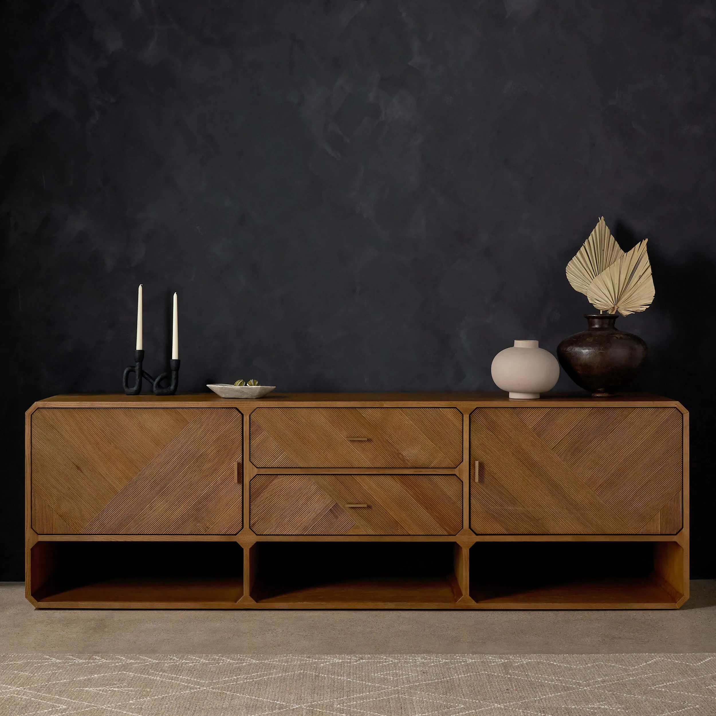 Caspian Media Console, Natural Ash