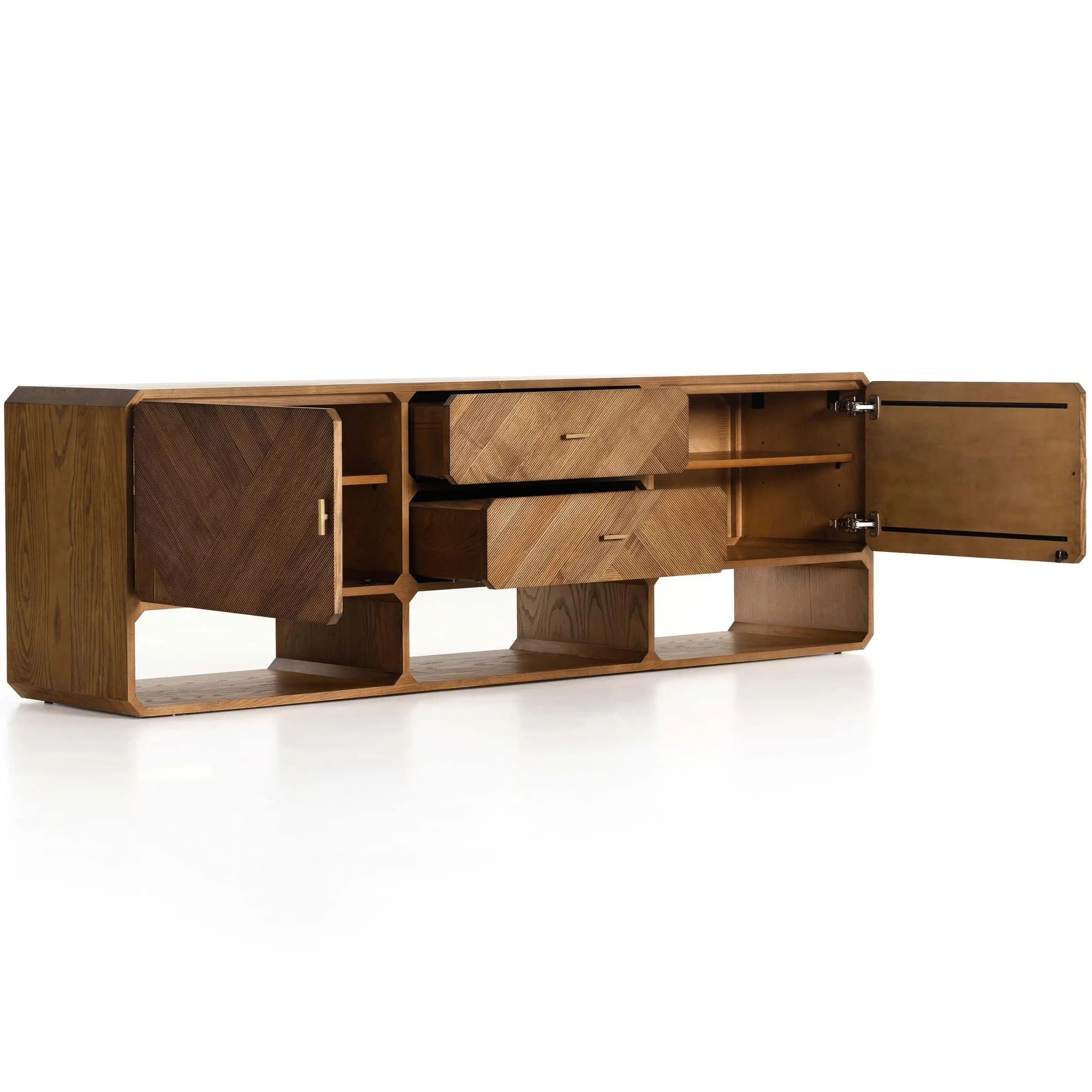 Caspian Media Console, Natural Ash